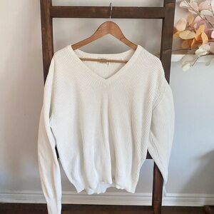 100% Cotton Oversized Fit White Sweater